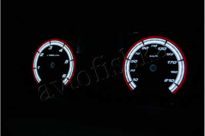 Renault Trafic, Nissan Primastar, Opel Vivaro 2006-2014 светодиодные шкалы (циферблаты) на панель приборов
